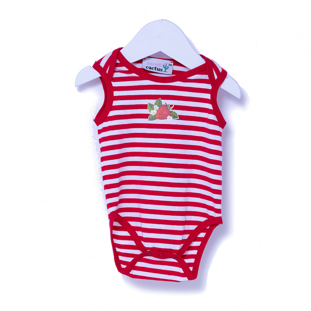 2 Piece Red Strawberry Onesie Set