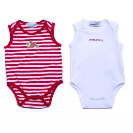 2 Piece Red Strawberry Onesie Set