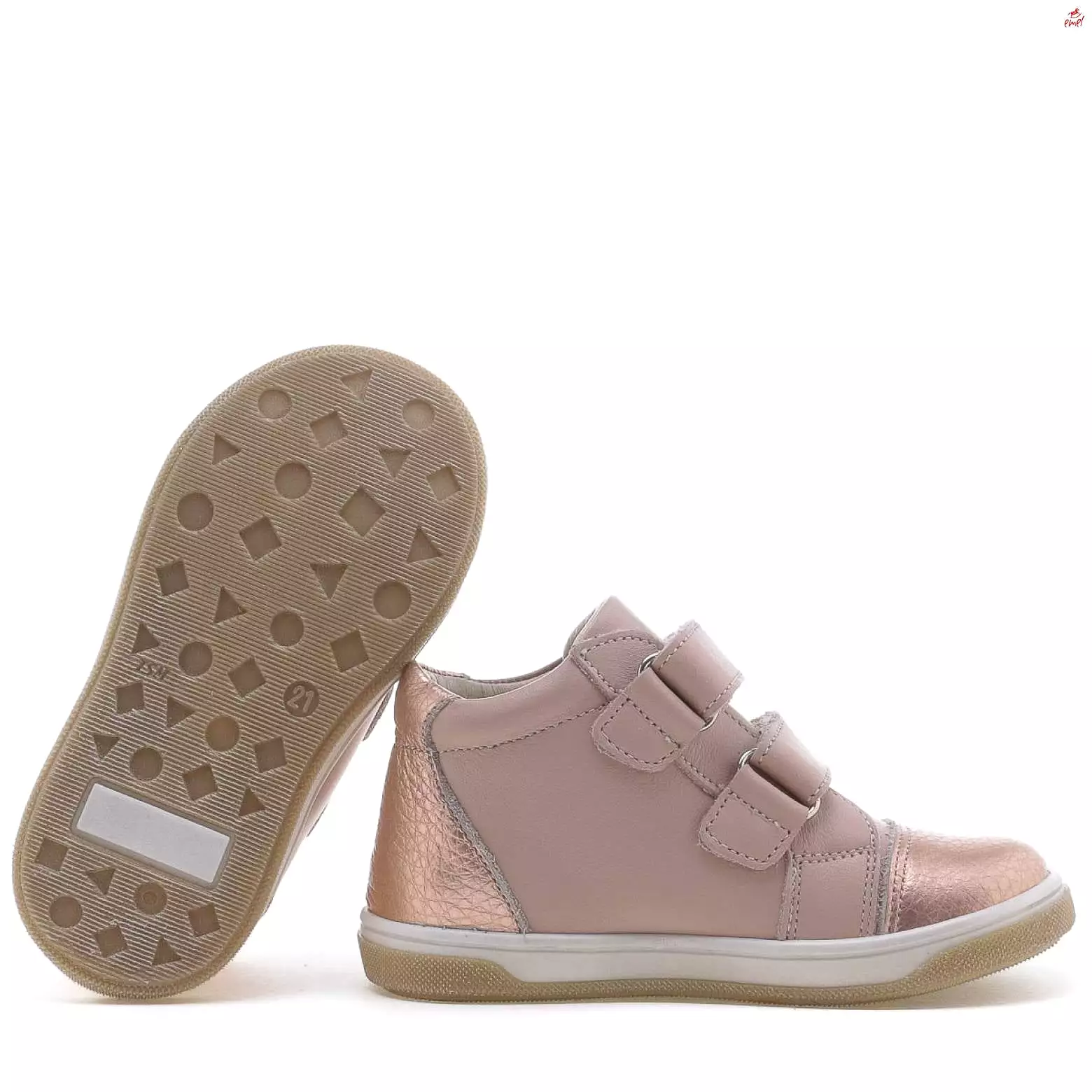 2675-16 Emel shoes velcro trainers shiny pink