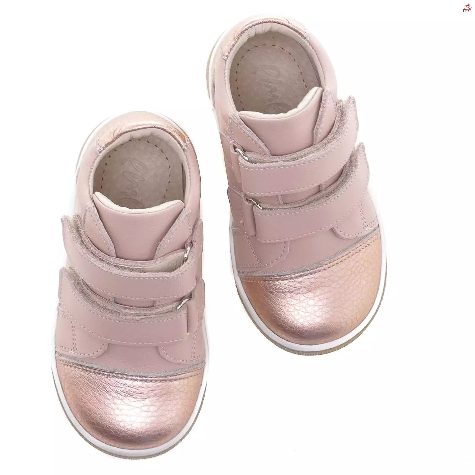 2675-16 Emel shoes velcro trainers shiny pink