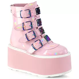 3 Inch Platform DAMNED-105 Baby Pink Holographic Shoes