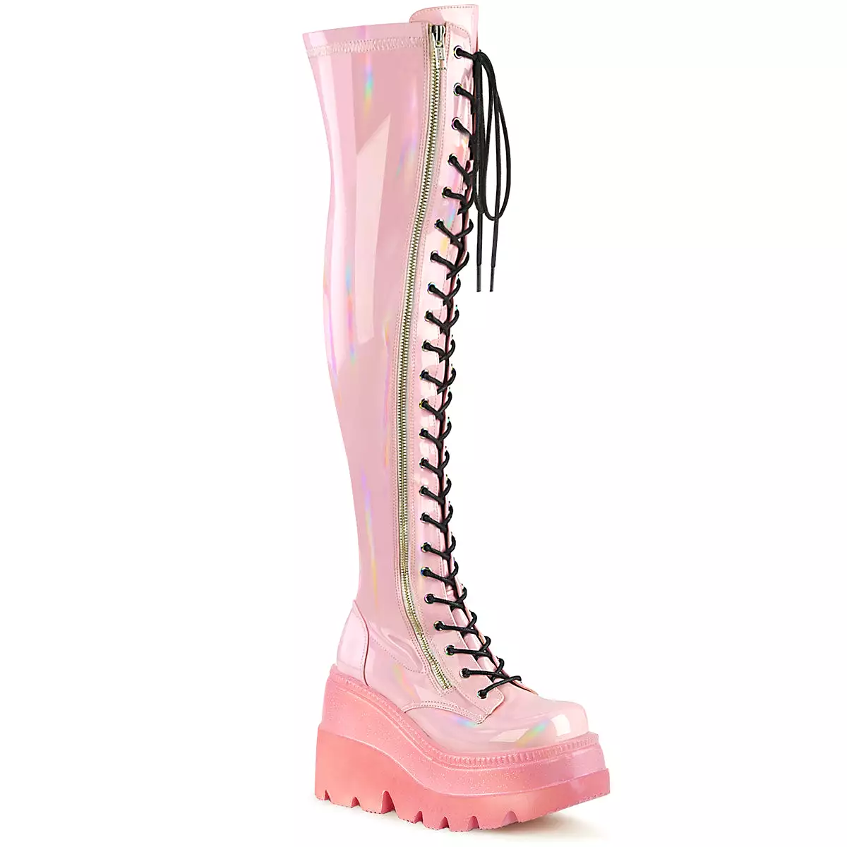 4-Inch Platform Baby Pink Holographic SHAKER-374-1