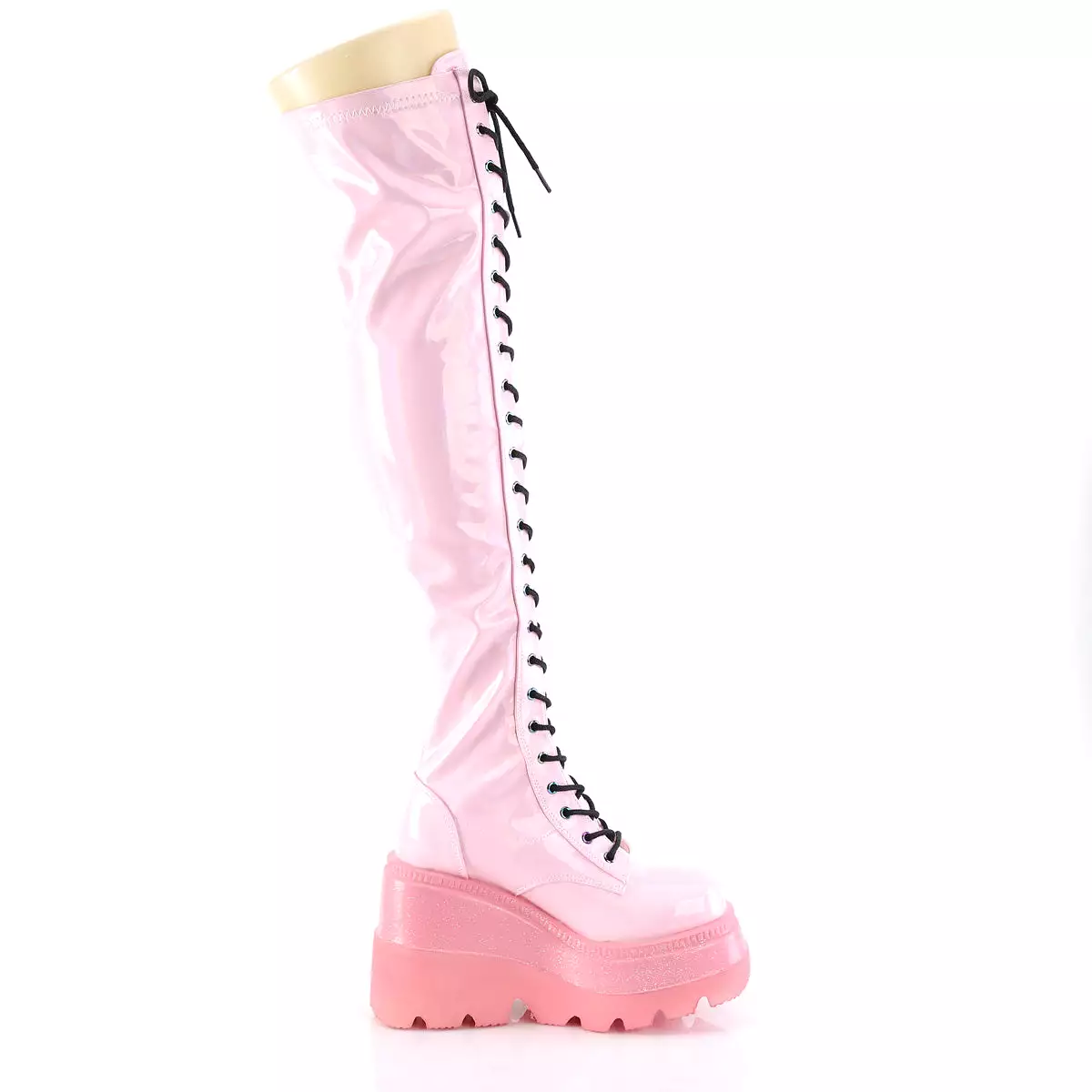 4-Inch Platform Baby Pink Holographic SHAKER-374-1