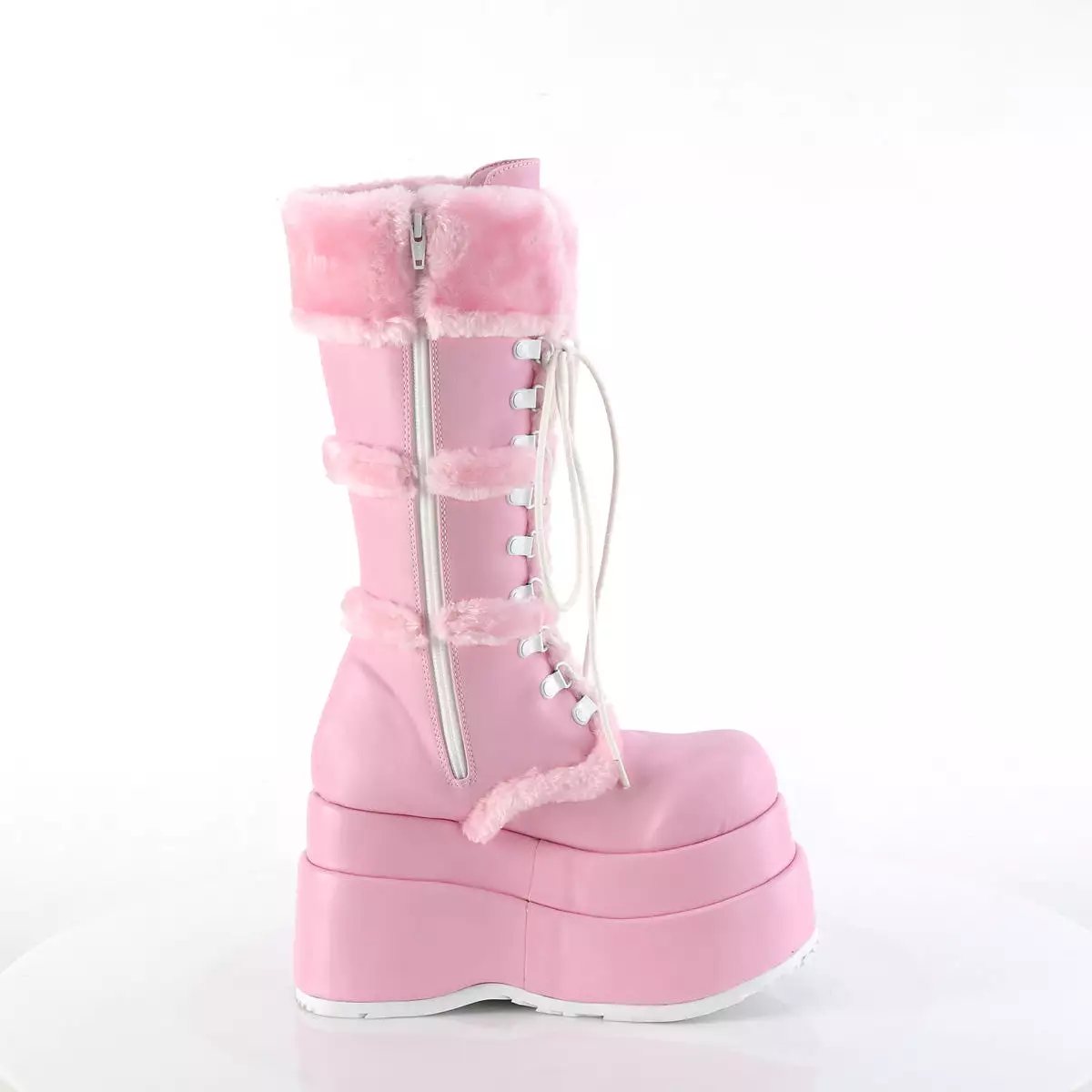 4 Inch Platform Shoes - BEAR-202 Baby Pink Pu