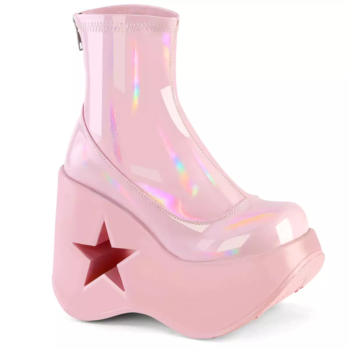 5 Platform DYNAMITE-100 Baby Pink Holo Heels