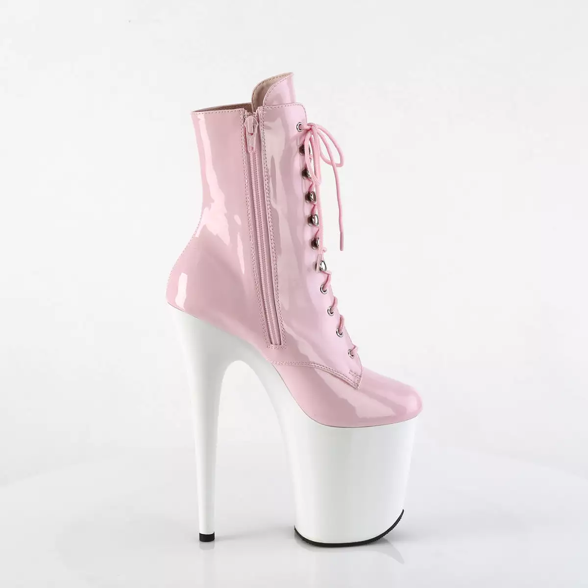 8 Inch Heel FLAMINGO-1020 Baby Pink Patent White | Google SEO-friendly: FLAMINGO-1020 8-inch Heel Baby Pink Patent White