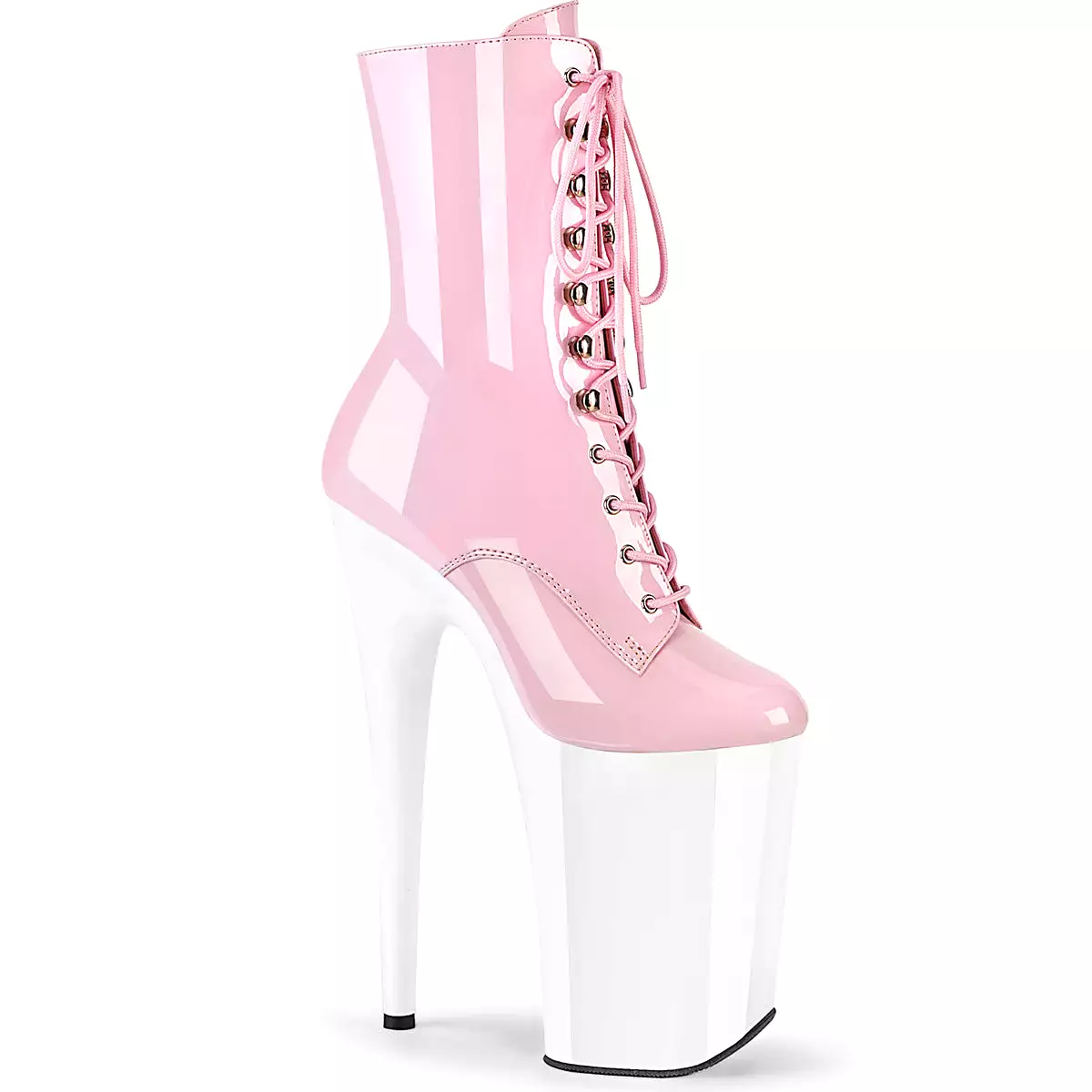 9 Inch Heel - Baby Pink Patent White - INFINITY-1020