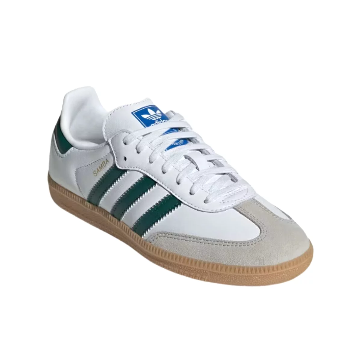 Adidas Samba OG Cloud White/Collegiate Green/Gum- Grade School Boy's Shoes