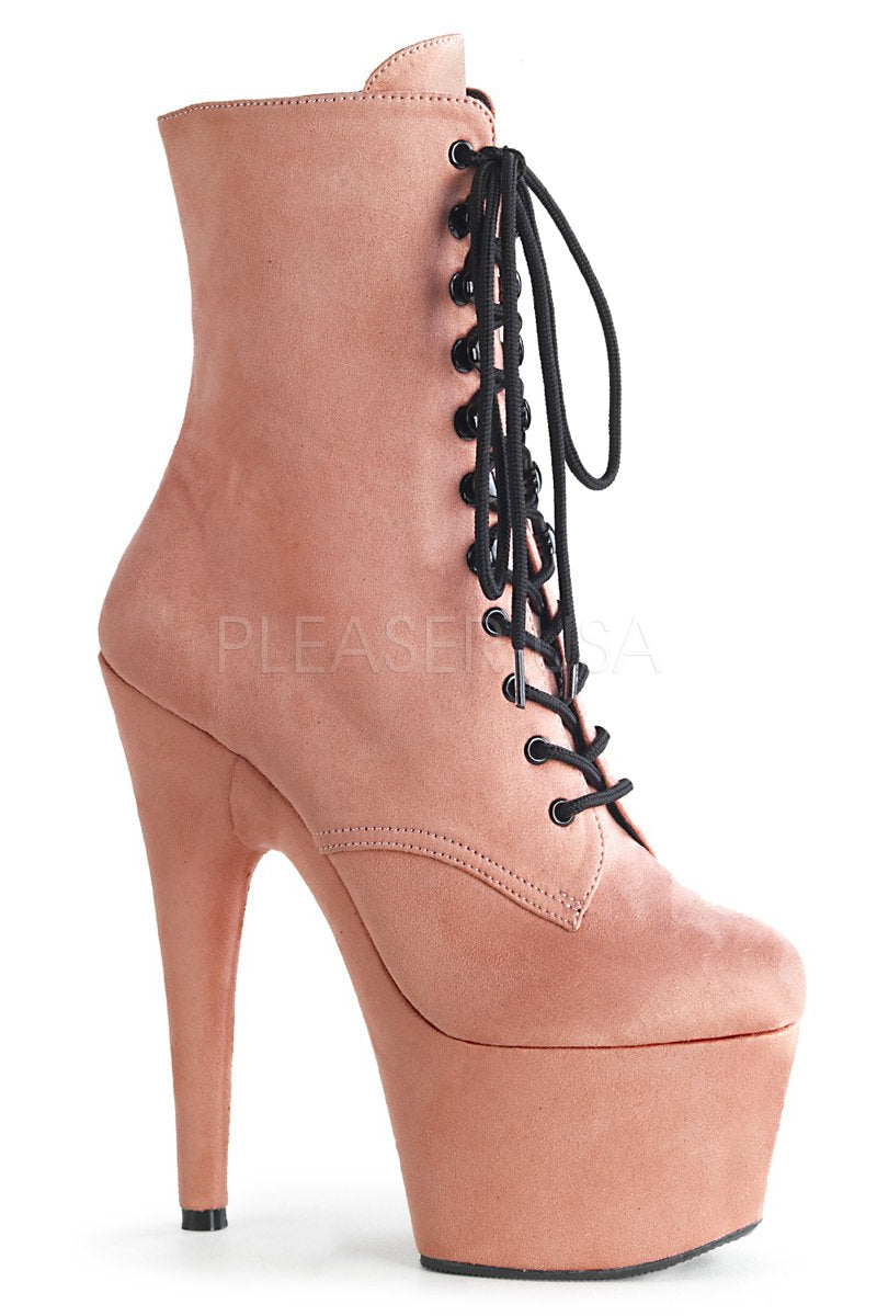 Adore-1020FS Baby Pink Faux Suede 7-Inch Pleaser Boots - USA