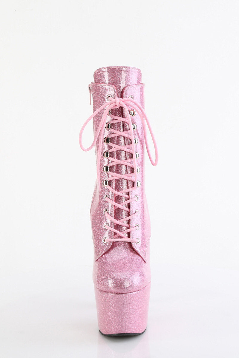 Adore-1020GP 7 inch Pleaser Boots - Baby Pink Glitter