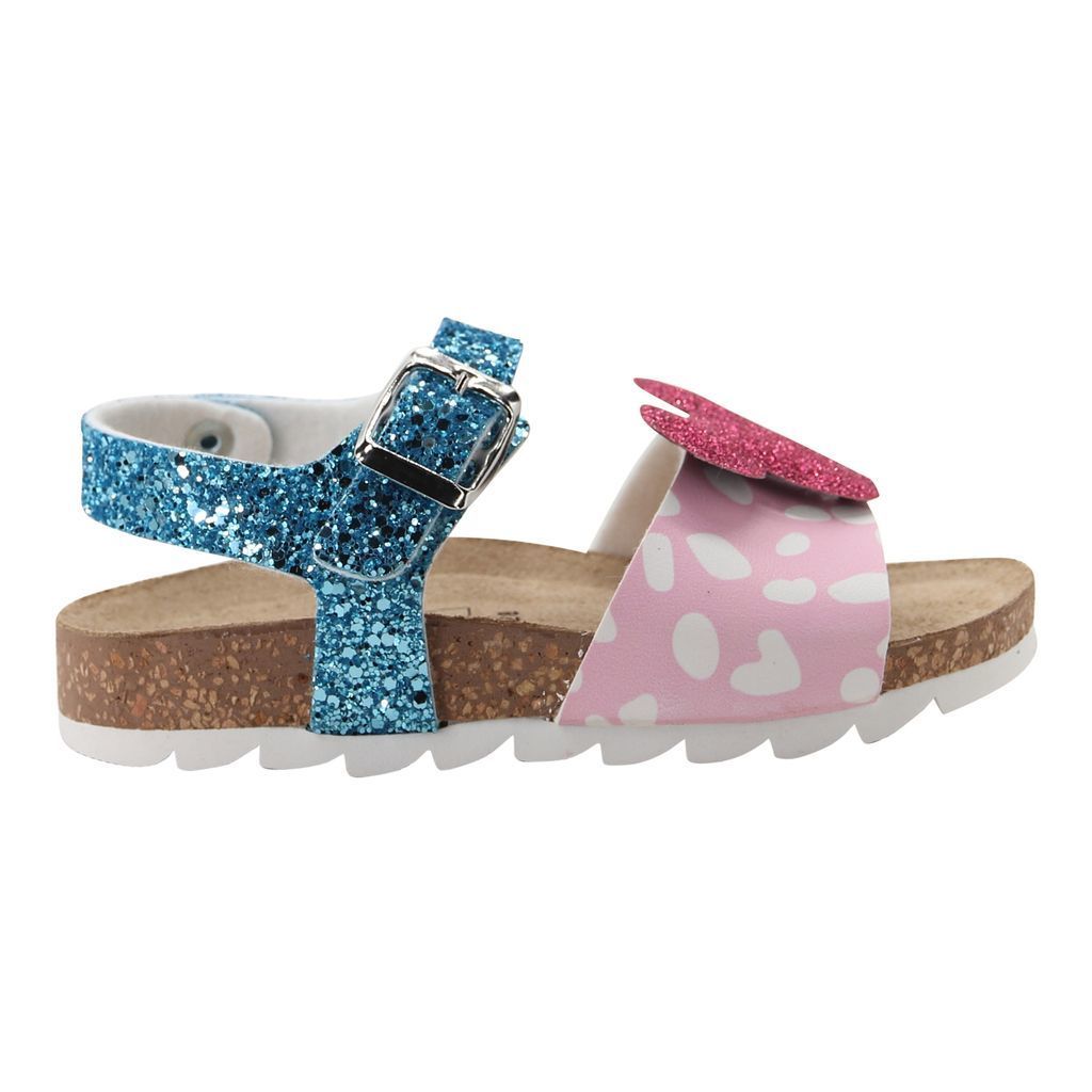 Aqua Minnie Sandals with Motif