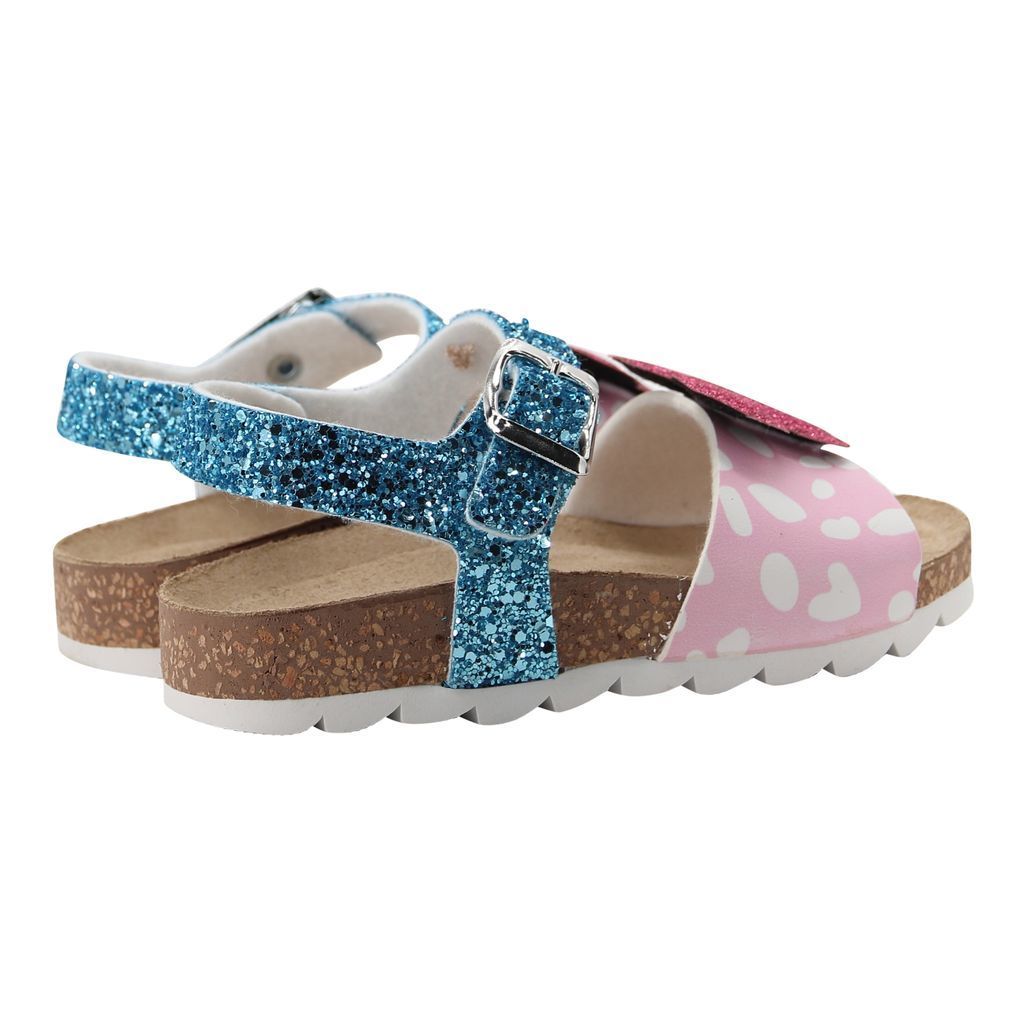 Aqua Minnie Sandals with Motif