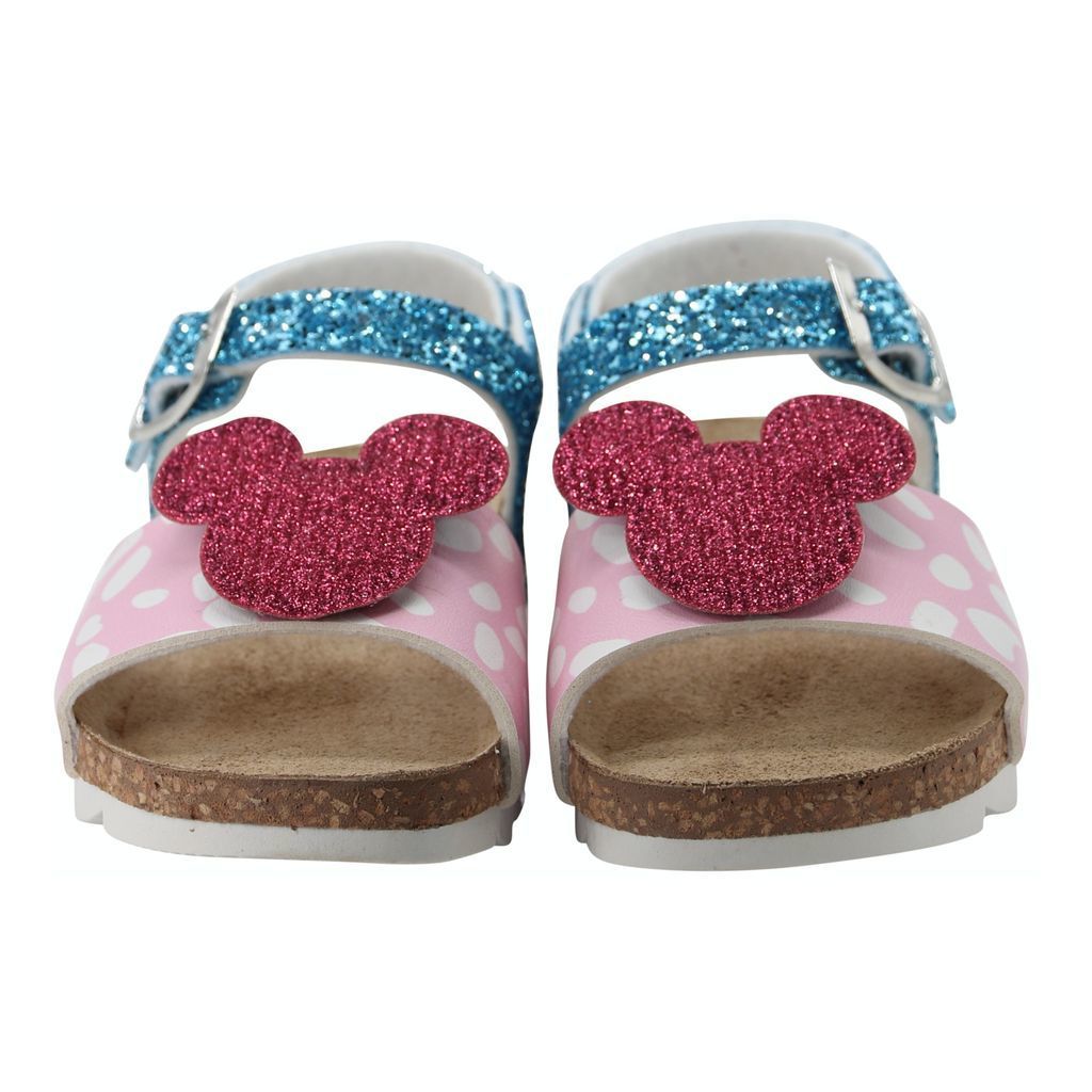 Aqua Minnie Sandals with Motif