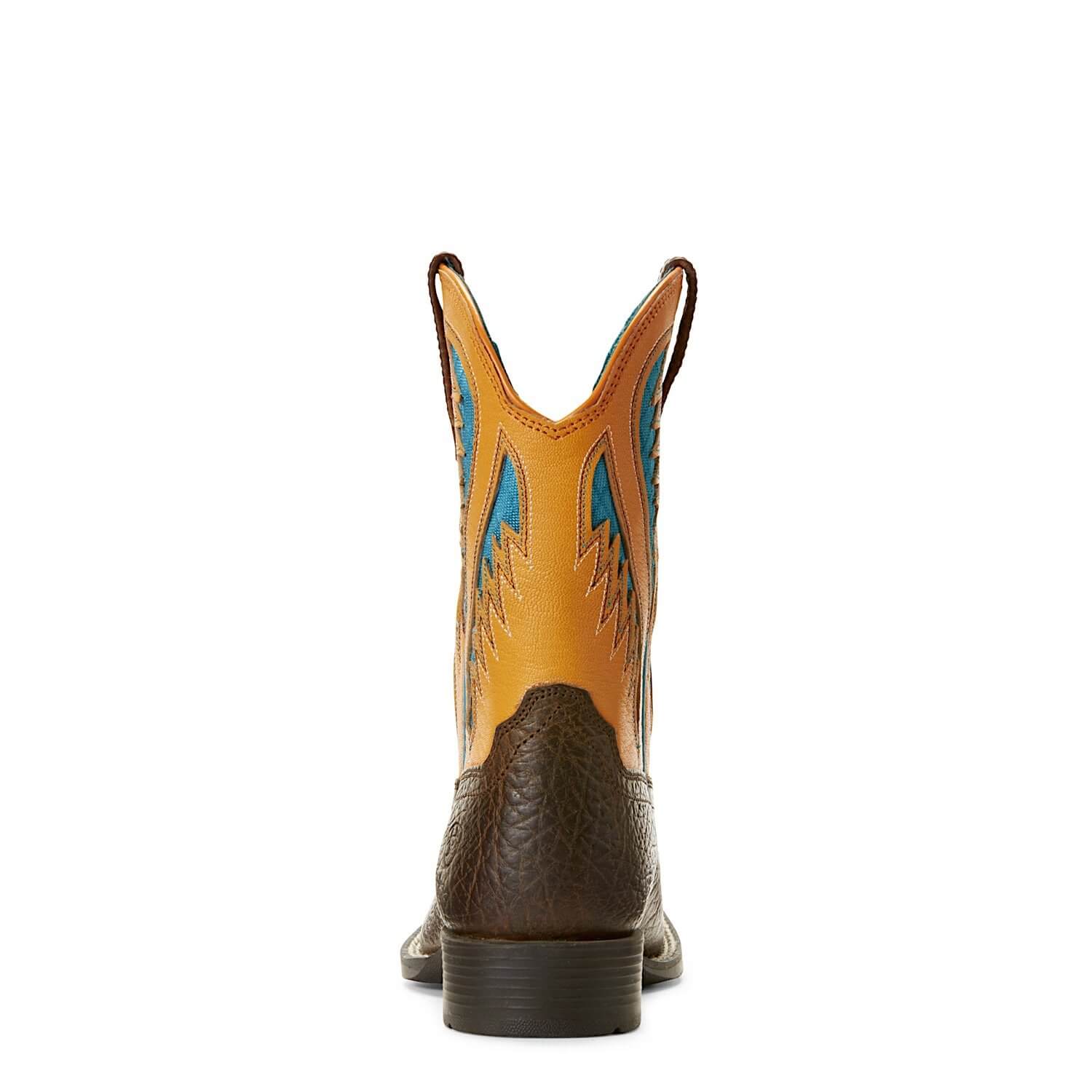 Ariat Quickdraw VentTEK Children's Western Boot Chocolate/Orange