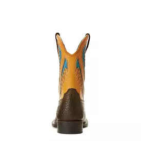 Ariat Quickdraw VentTEK Children's Western Boot Chocolate/Orange