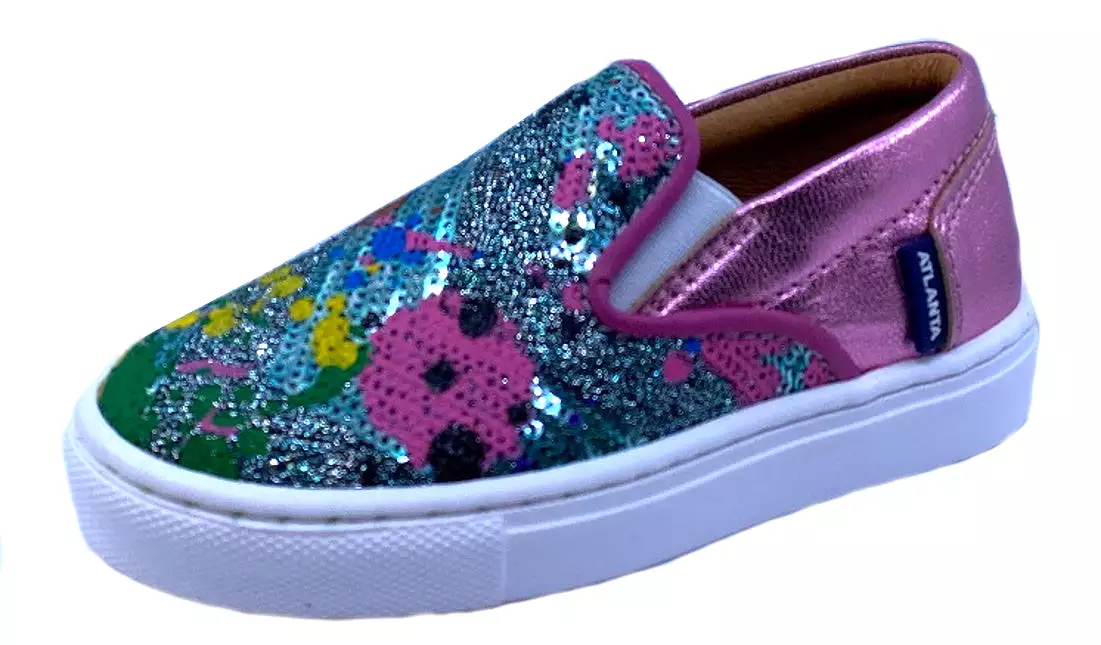 Atlanta Mocassin Girls Splatter Paint Slip-On Sneaker - Best Prices & Deals