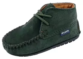 Atlanta Mocassin suede booties for girls and boys - Hunter Green