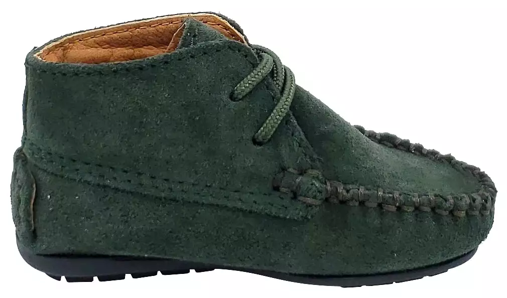 Atlanta Mocassin suede booties for girls and boys - Hunter Green