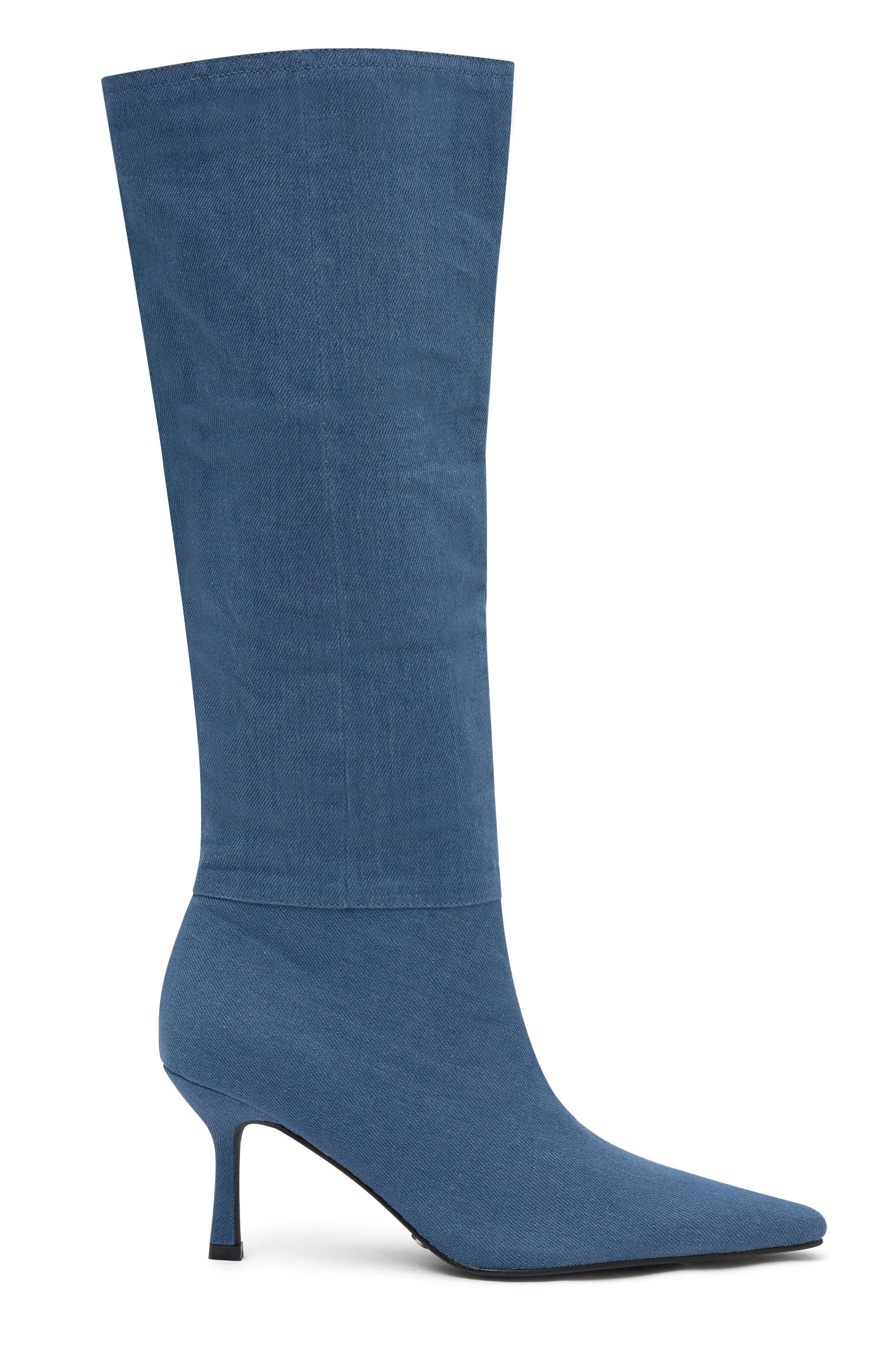 Baby Blue Denim Knee High Boots