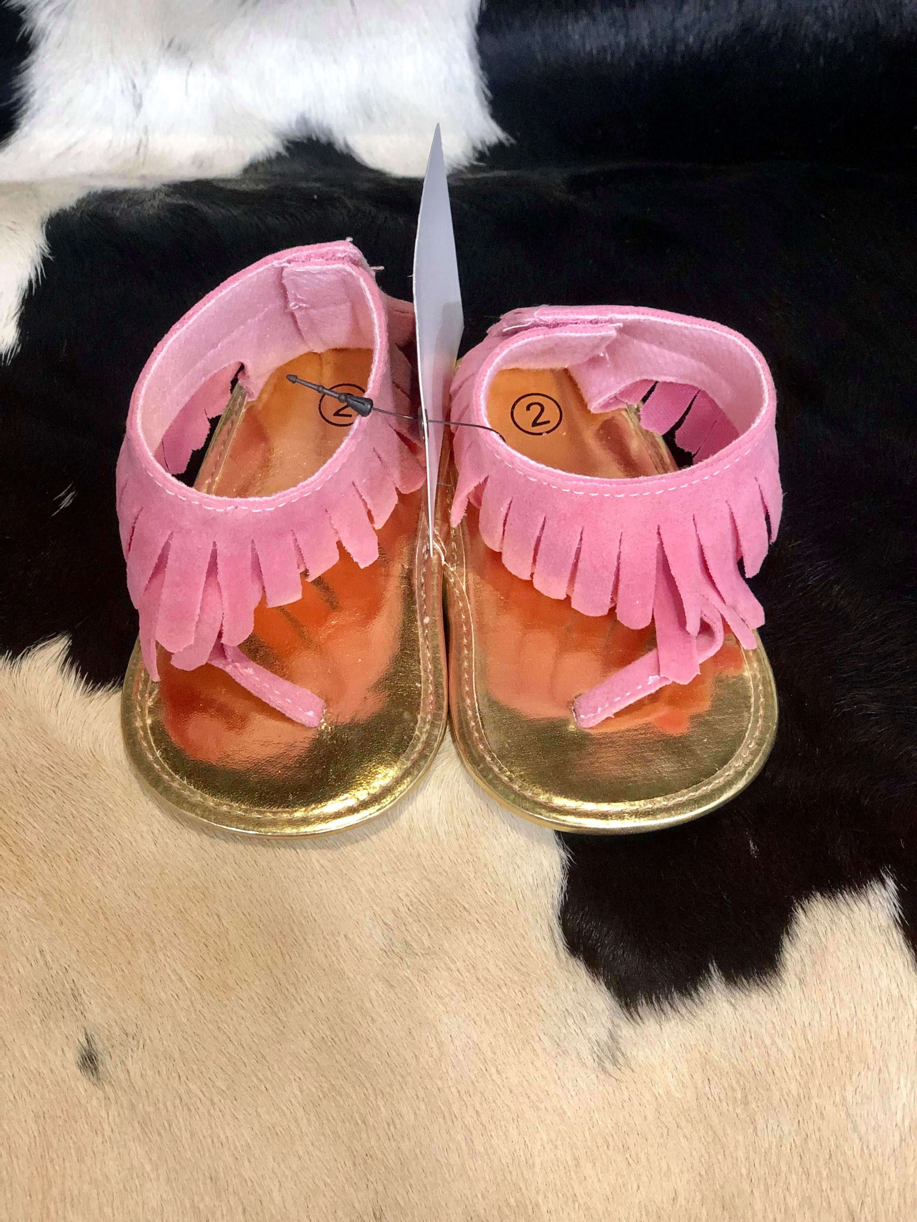 Baby Leather Tassel Sandals