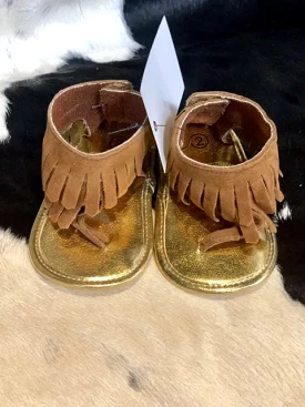 Baby Leather Tassel Sandals