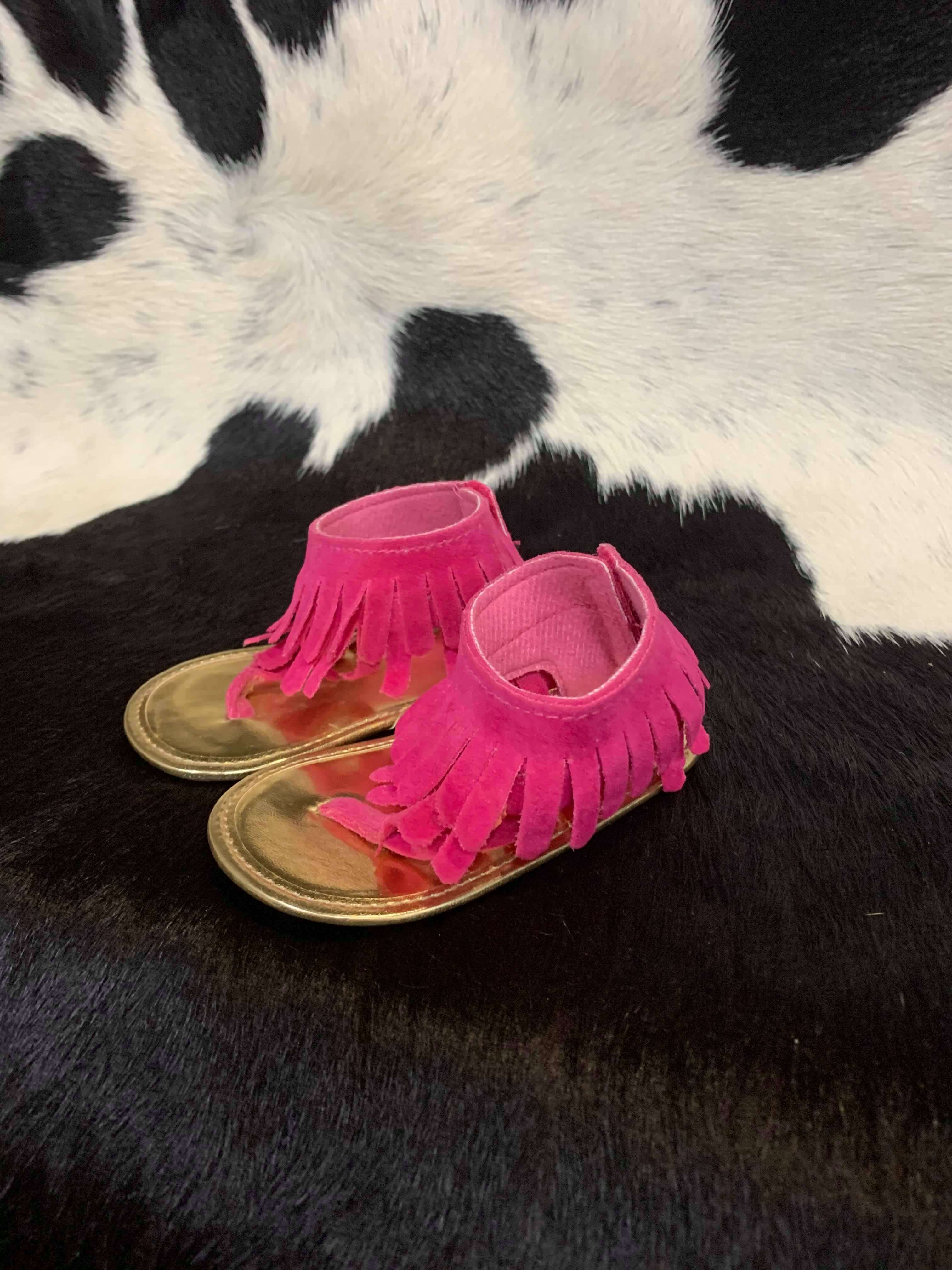 Baby Leather Tassel Sandals