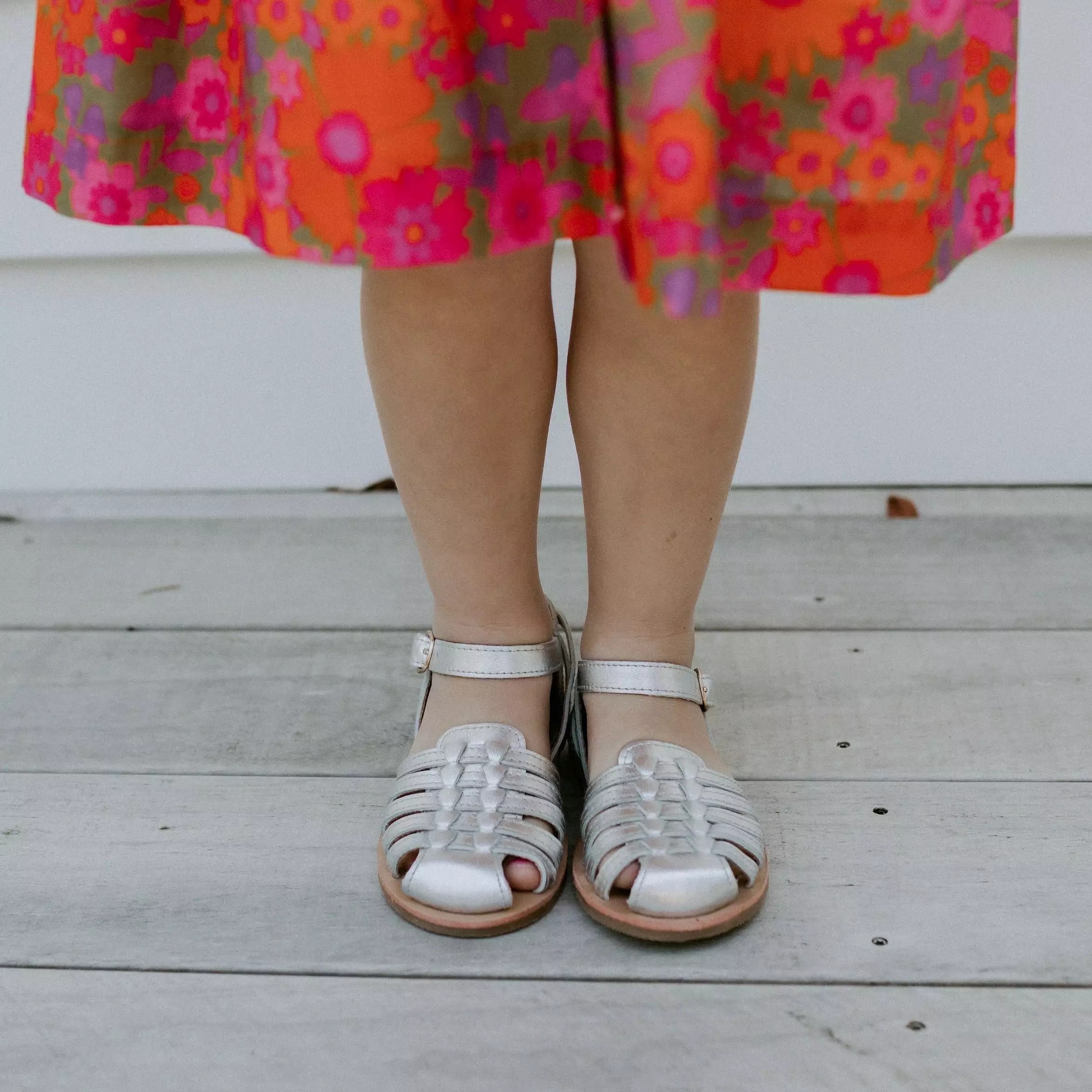 Baby, toddler, and girls summer sandals - Harper in silver