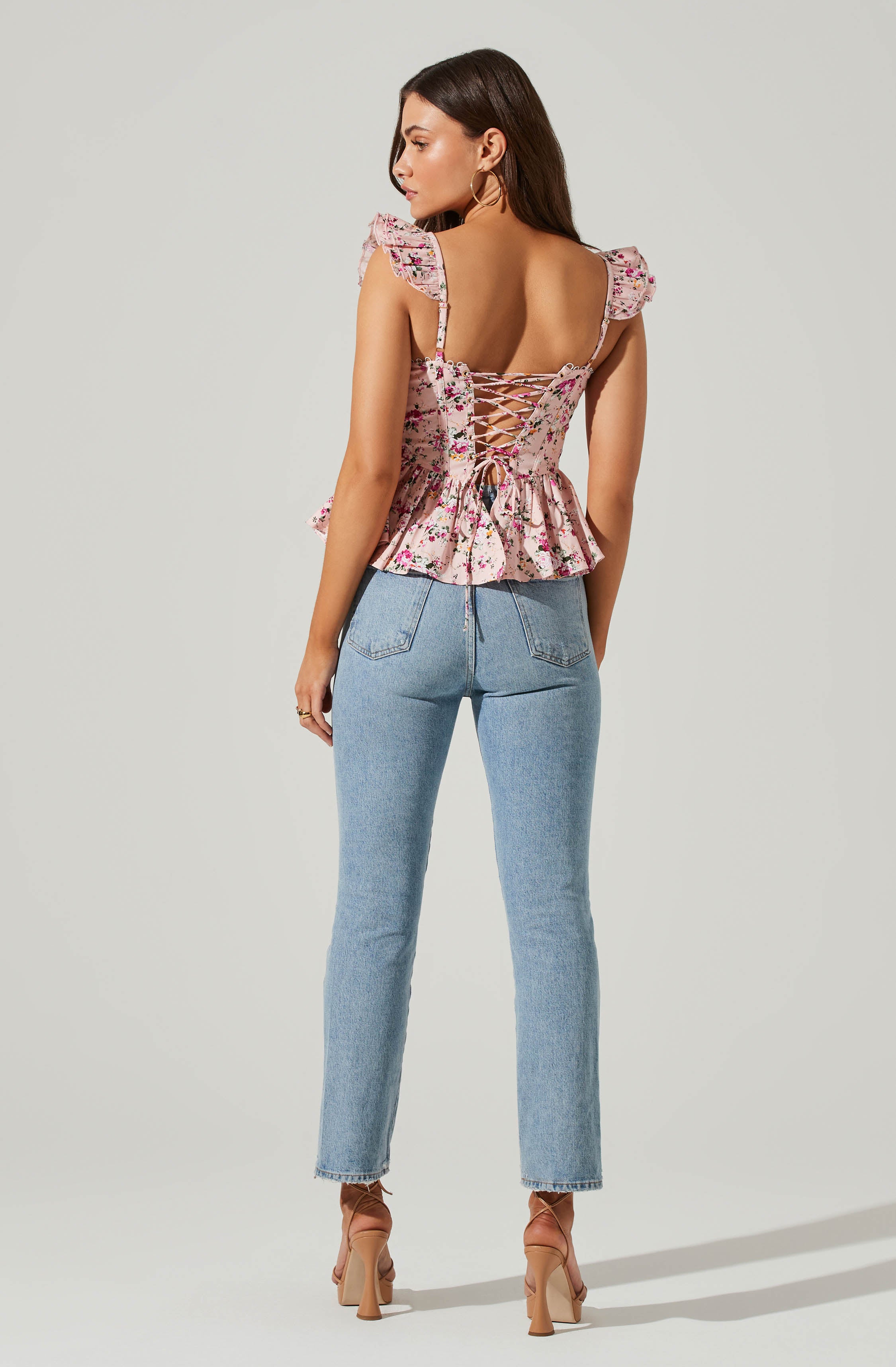 Baylin Floral Corset Peplum Top - Shop Now