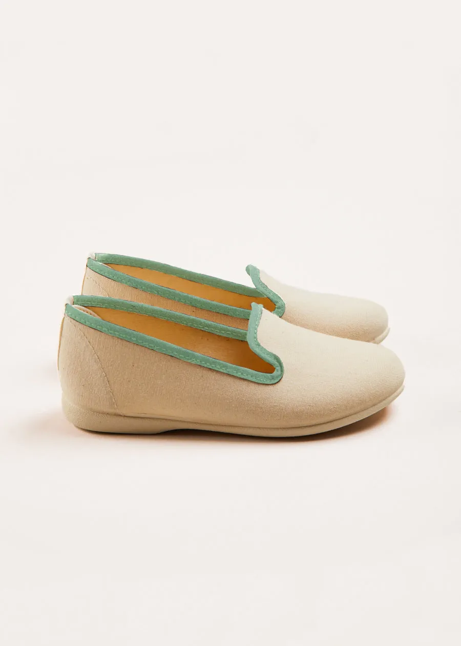 Beige Slippers with Contrast Trim in Sizes 22-34EU.