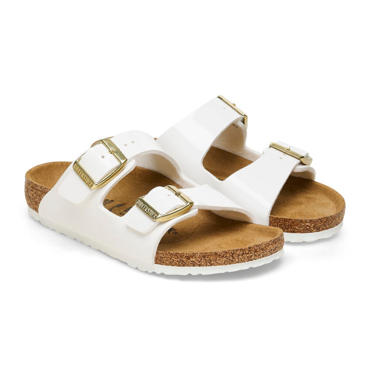 Birkenstock Girls Arizona Patent White Sandals