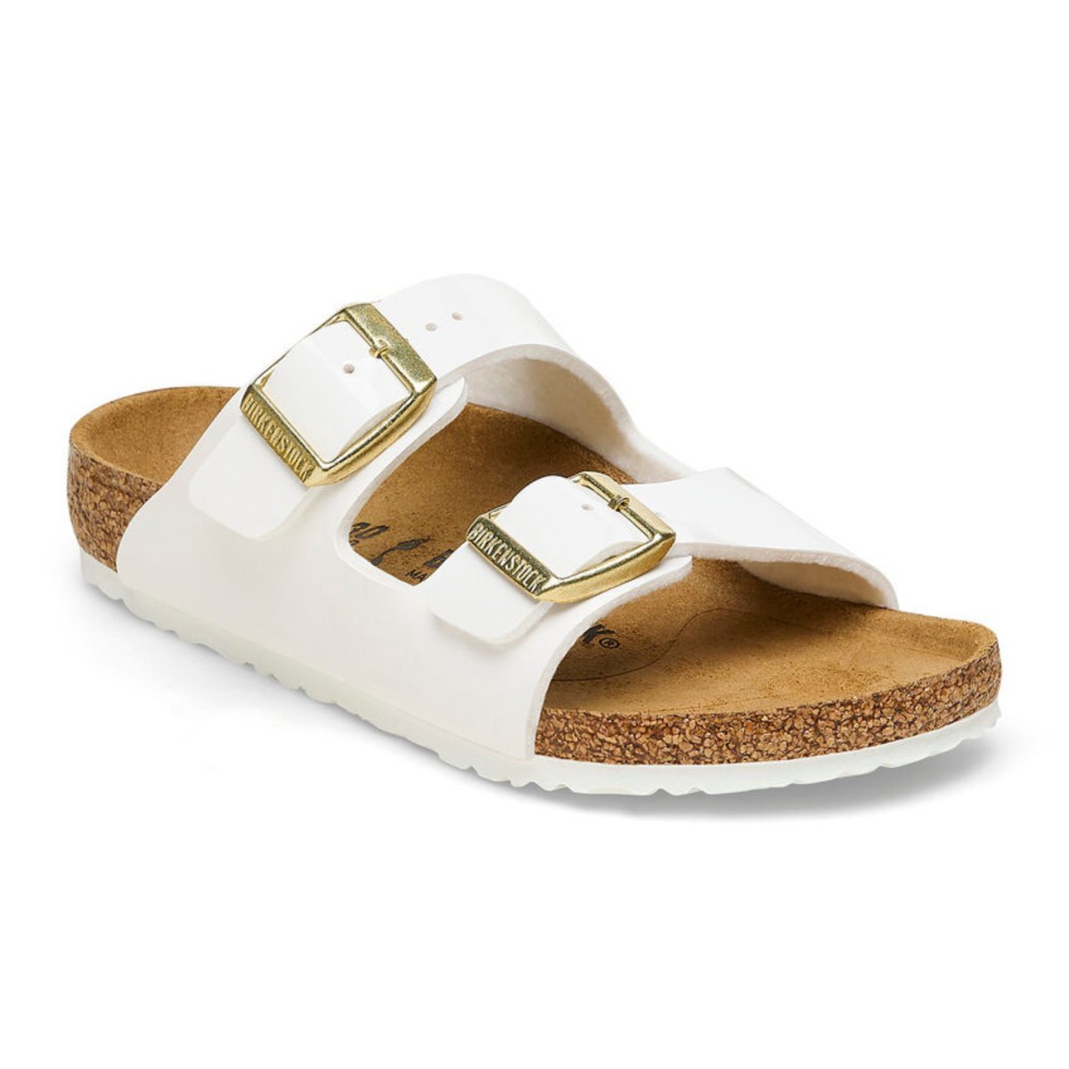 Birkenstock Girls Arizona Patent White Sandals