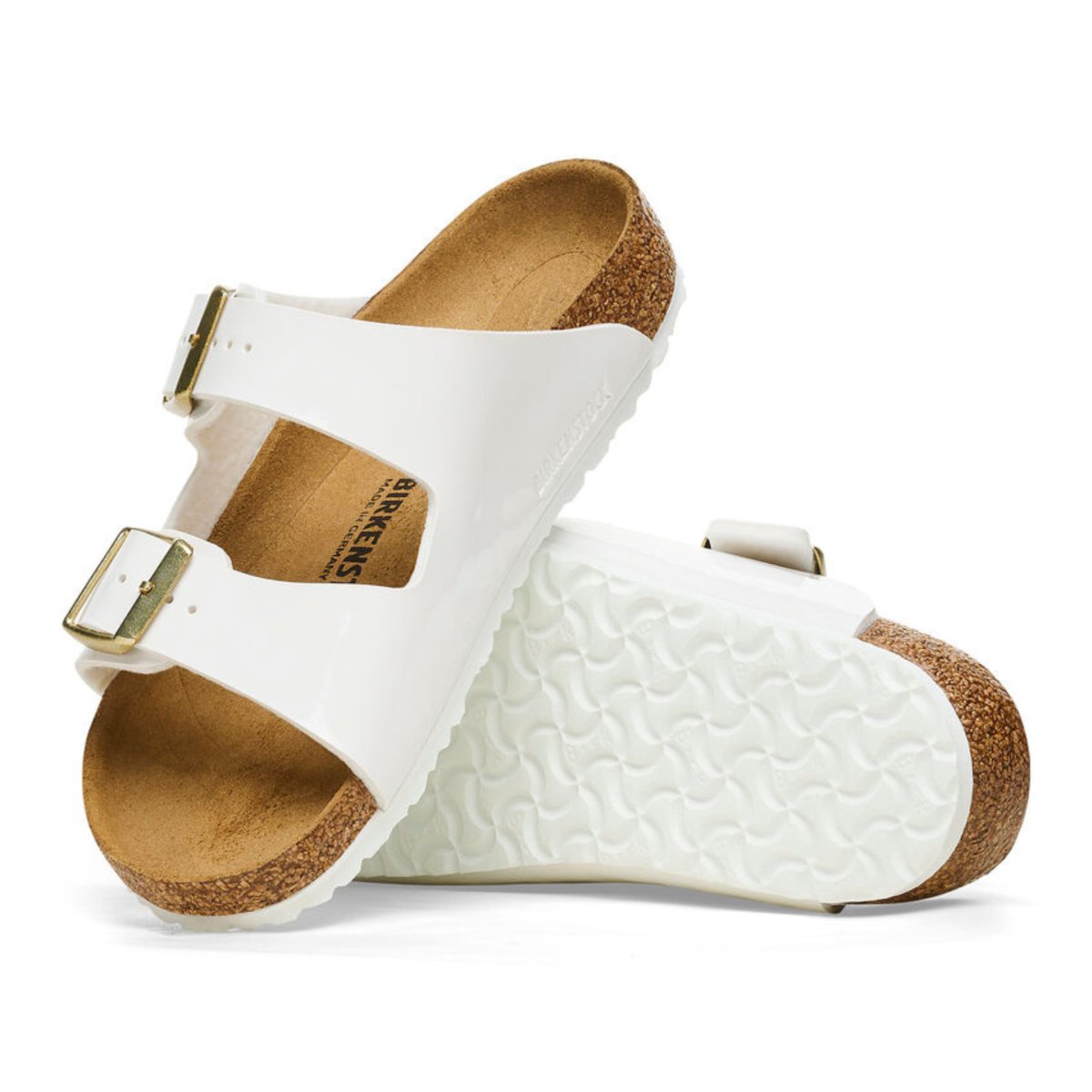 Birkenstock Girls Arizona Patent White Sandals