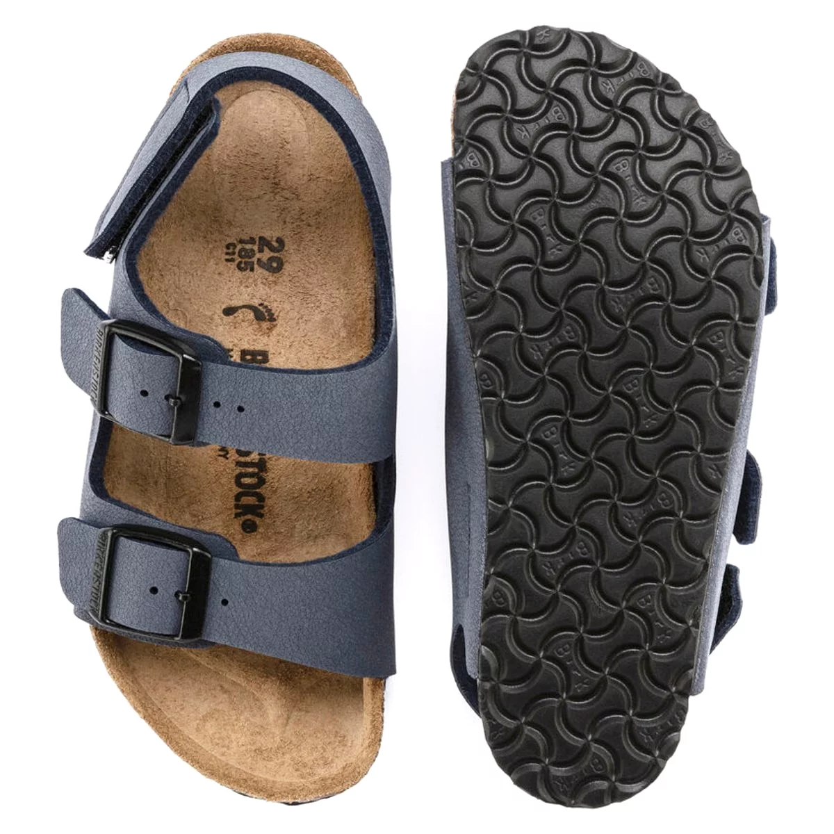 Birkenstock Milano Navy Canvas Boys' Hook & Loop