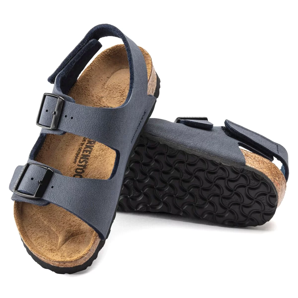 Birkenstock Milano Navy Canvas Boys' Hook & Loop