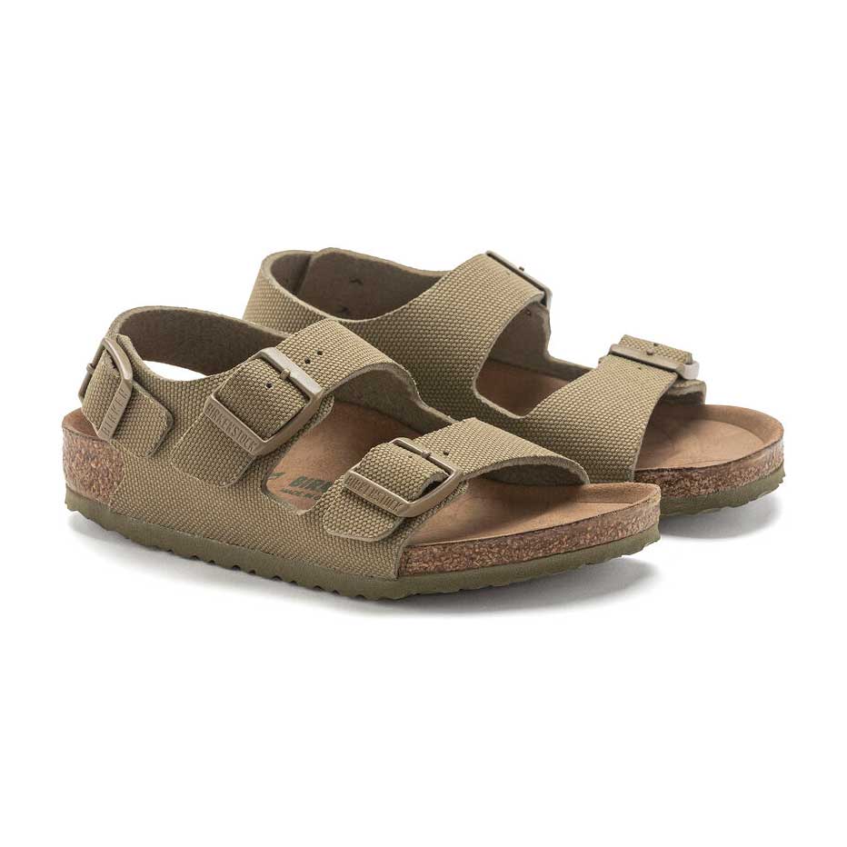 Birkenstock Milano Vegan Khaki Canvas - Boy's