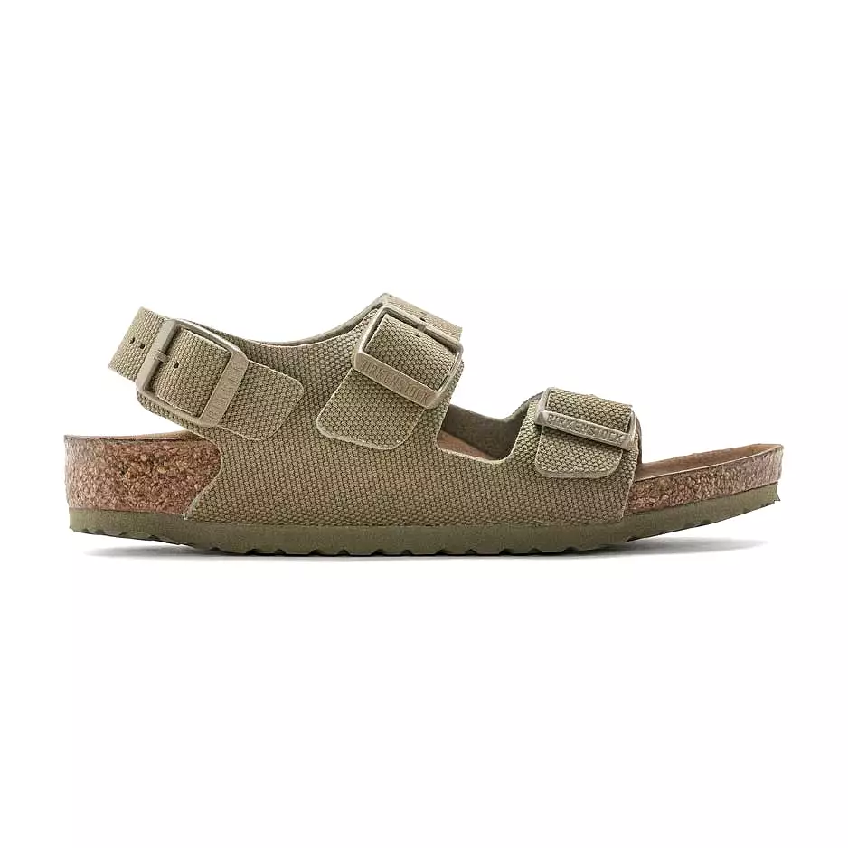 Birkenstock Milano Vegan Khaki Canvas Boy's