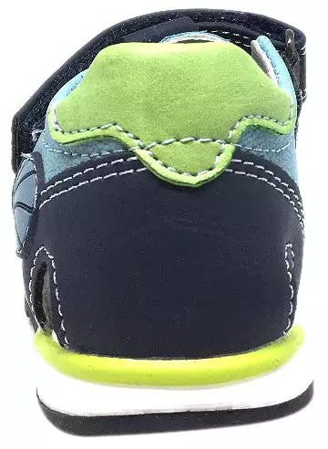 BKO Boy's Eagle II Navy Green Fisherman Sandal - Single Hook Loop Strap