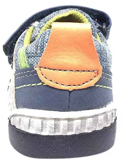 BKO Boy's Zaan II Denim Navy Canvas Double Strap Sneaker Shoe