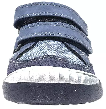 BKO Boy's Zaan II Denim Navy Canvas Double Strap Sneaker Shoe