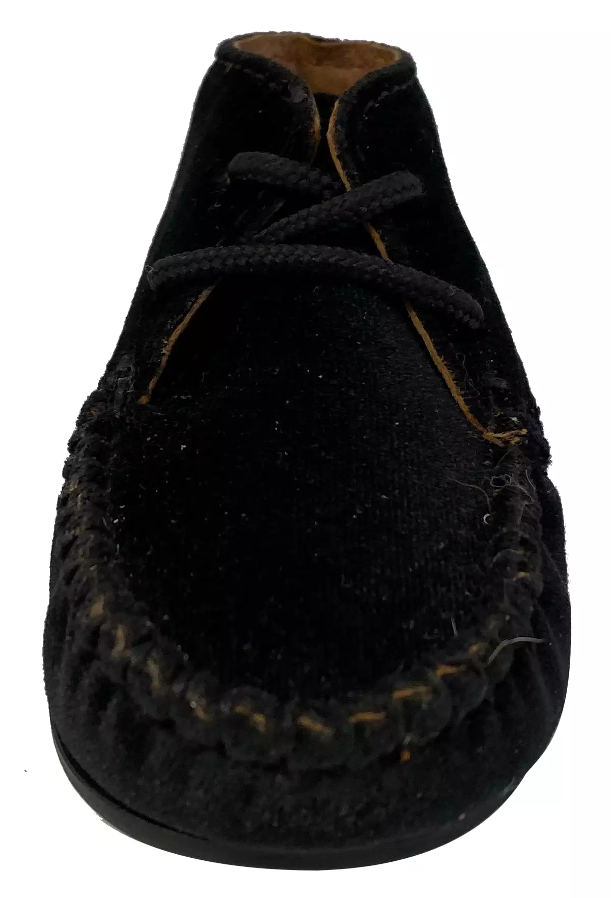 Black Atlanta Mocassin Booties for Girls and Boys in Velvet