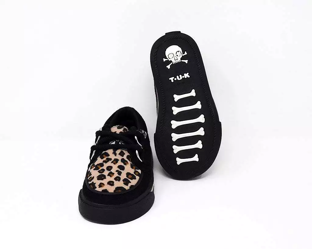 Black Leopard 2-Ring Creeper Toddler Sneaker