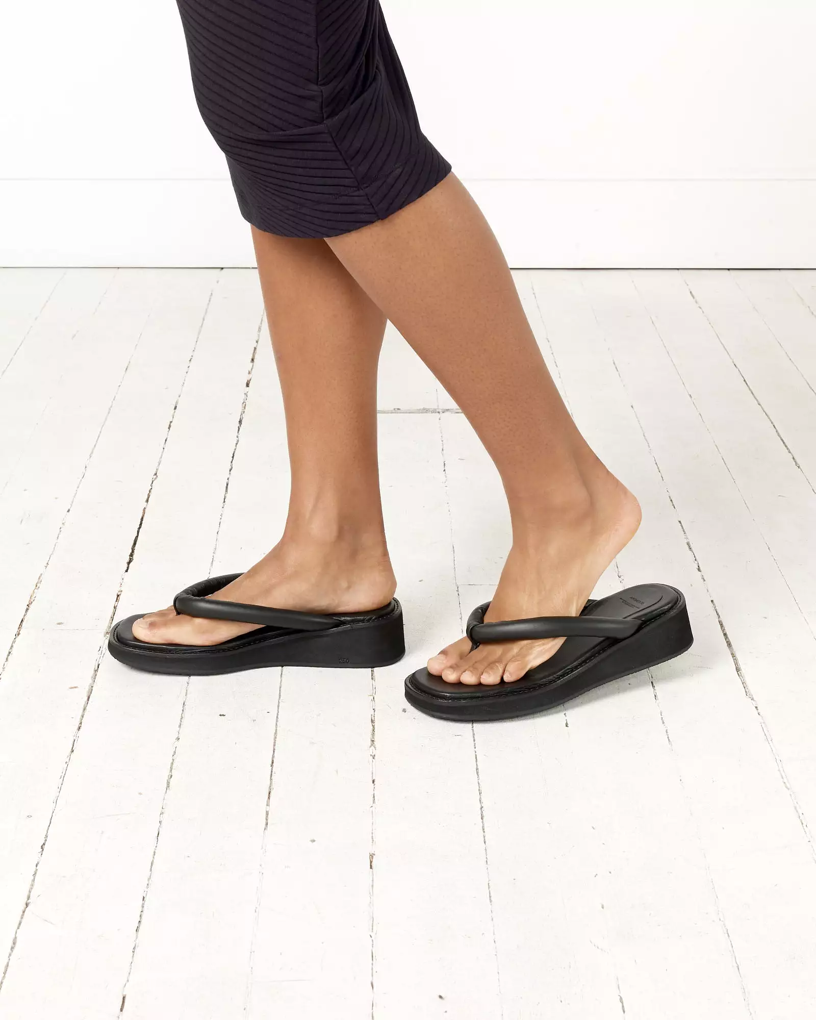 Black Padded Strap Flip Flop