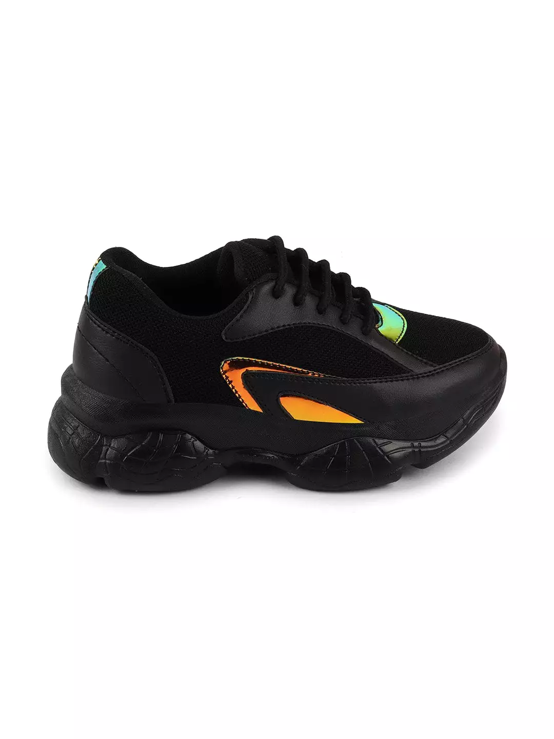 Black Women's Lace Up Running Shoes