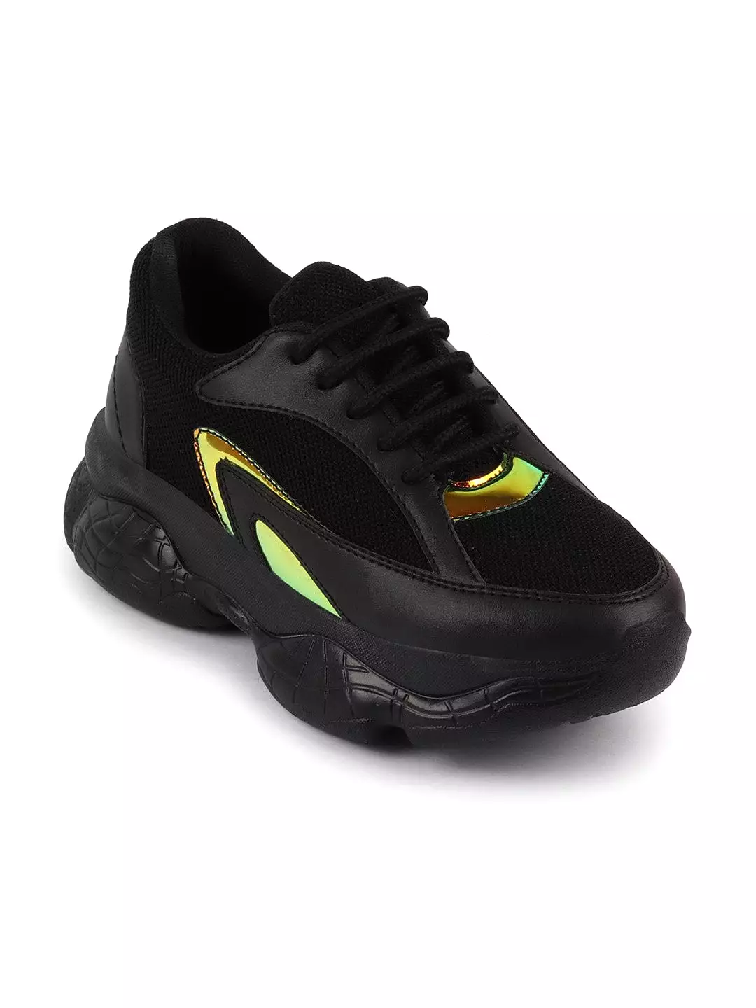 Black Women's Lace Up Running Shoes