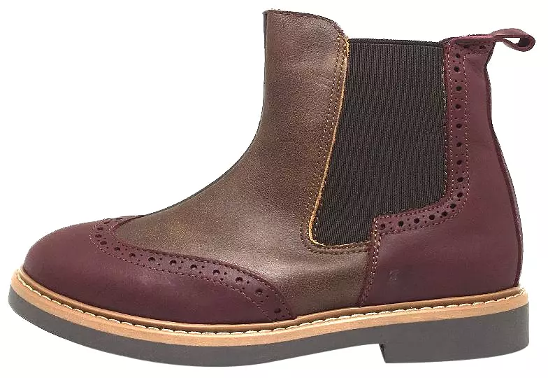 BluBlonc Ankle Boots - Burgundy, Tan, Olive Leather, Tri-Color, Zippered