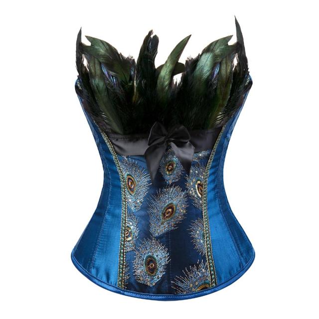 Blue Peacock Corset Drag