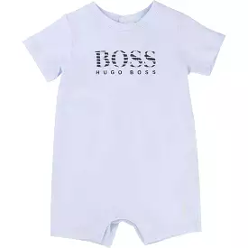 Blue Short Sleeve Baby Bodysuit.