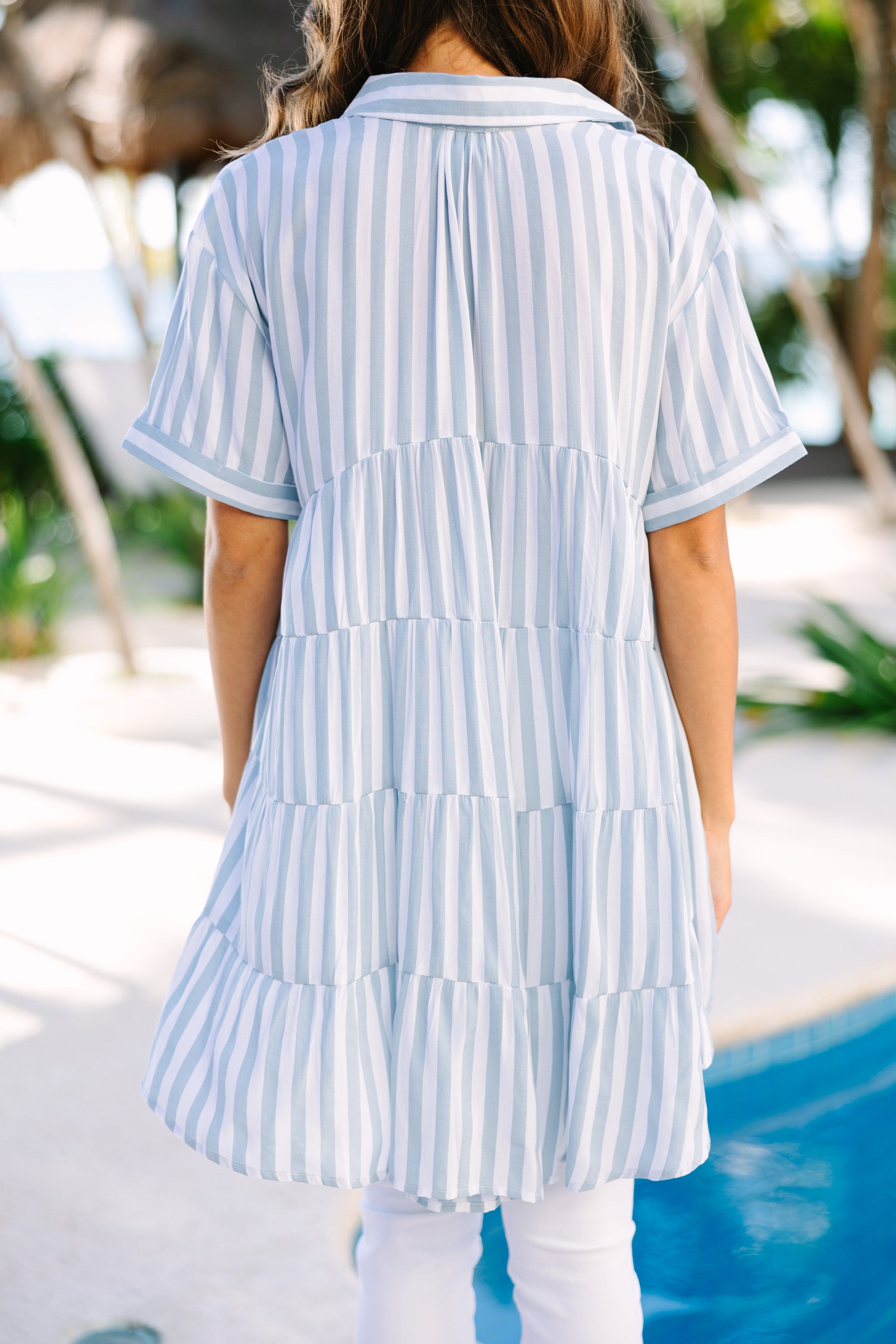 Blue Striped Tunic - Never Leave You Behind