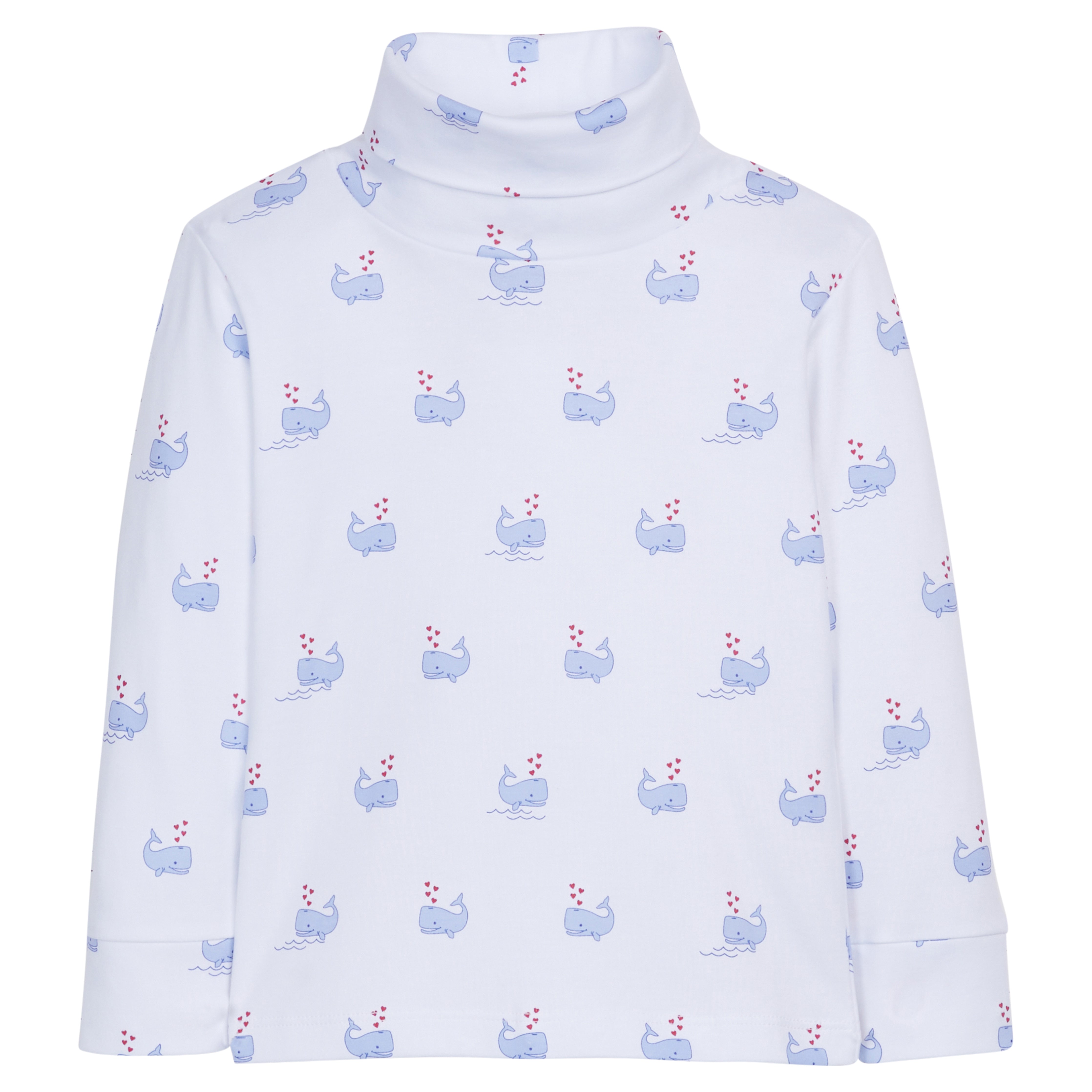 Blue Whales Printed Turtleneck