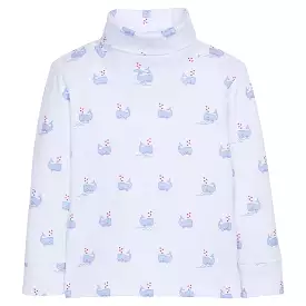 Blue Whales Printed Turtleneck